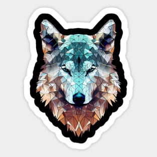 Geometric Wolf design | Colorful Wild Animal Sticker